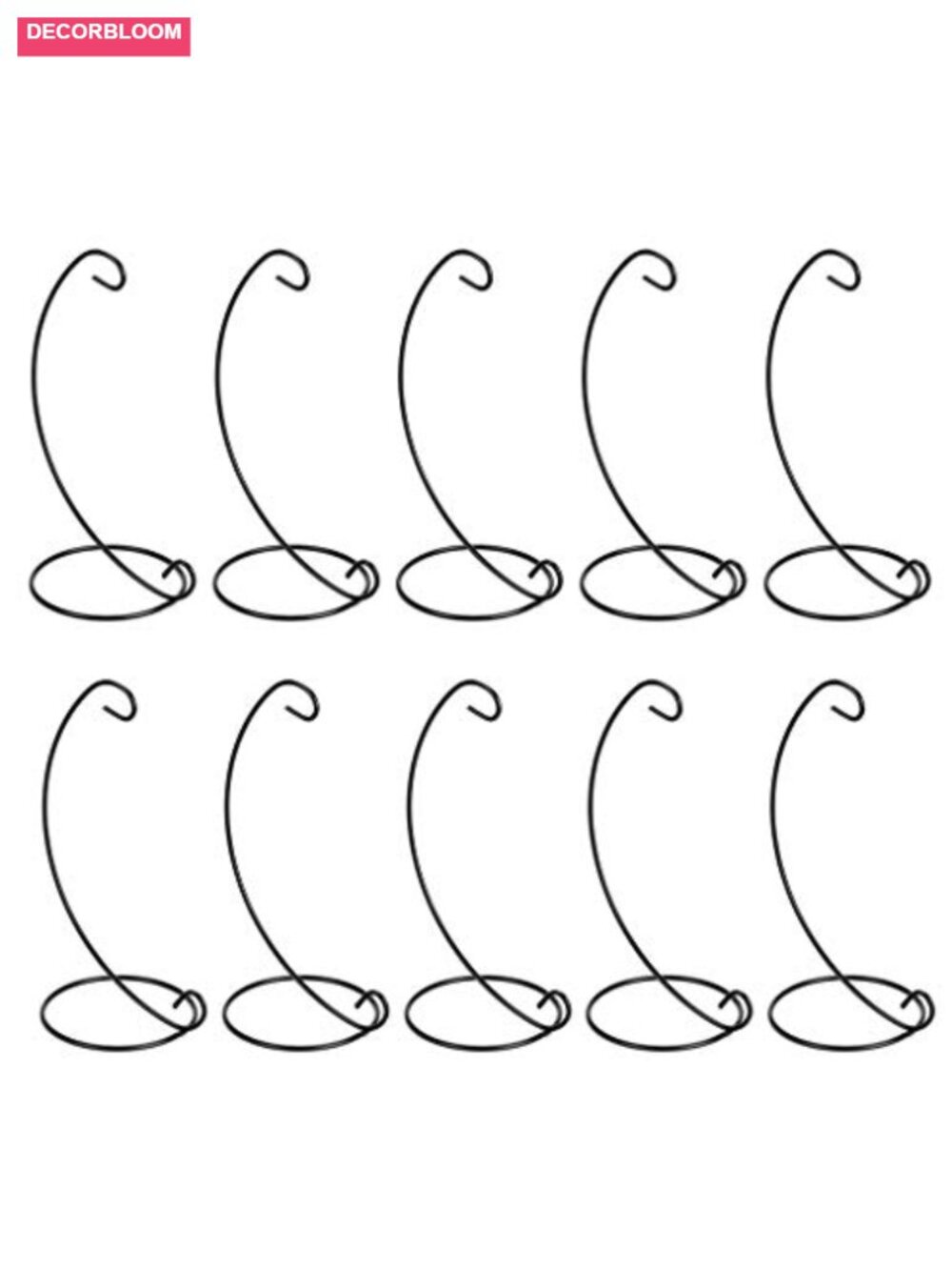 10 Pack Iron Ornament Display Stand Holder Hanging Hook Stands 9" Tabletop